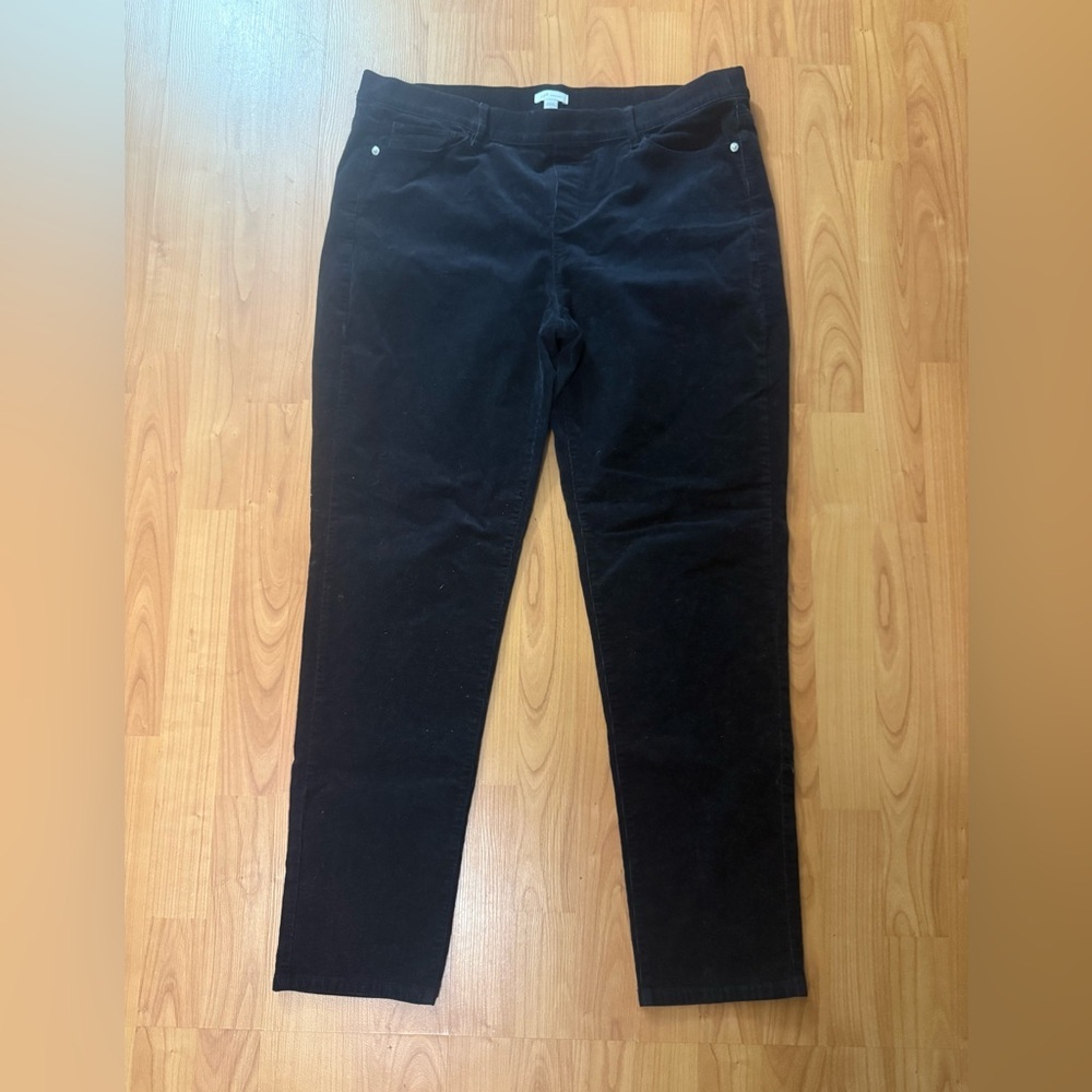 J Jill Corduroy Jeans Pants Womens Large Blue Skinny Midrise Ankle Casual Soft